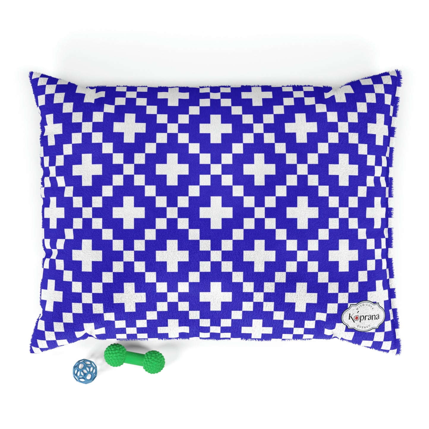 Blue Macrame Dog Bed
