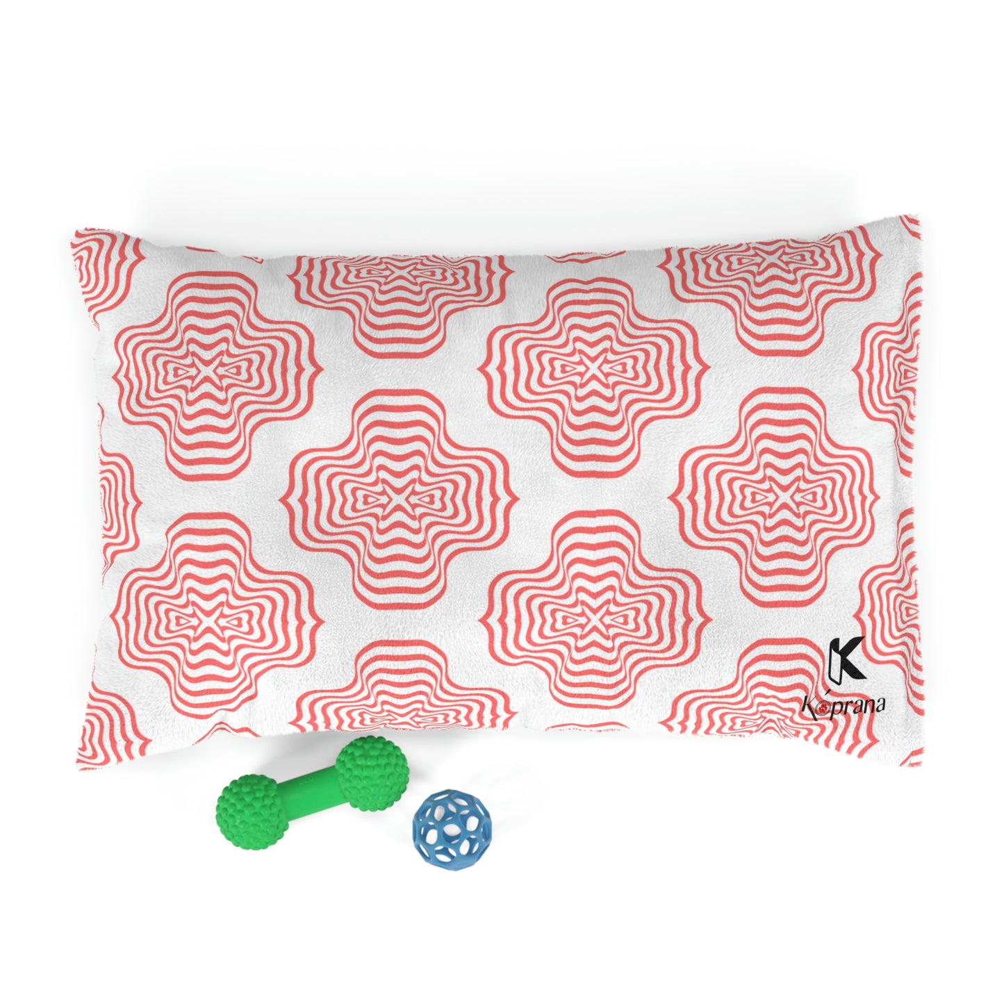 Red Flower Dog Bed