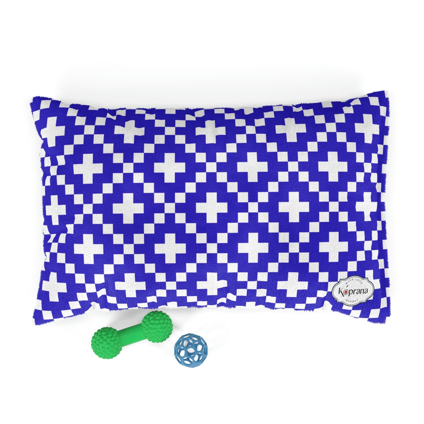 Blue Macrame Dog Bed