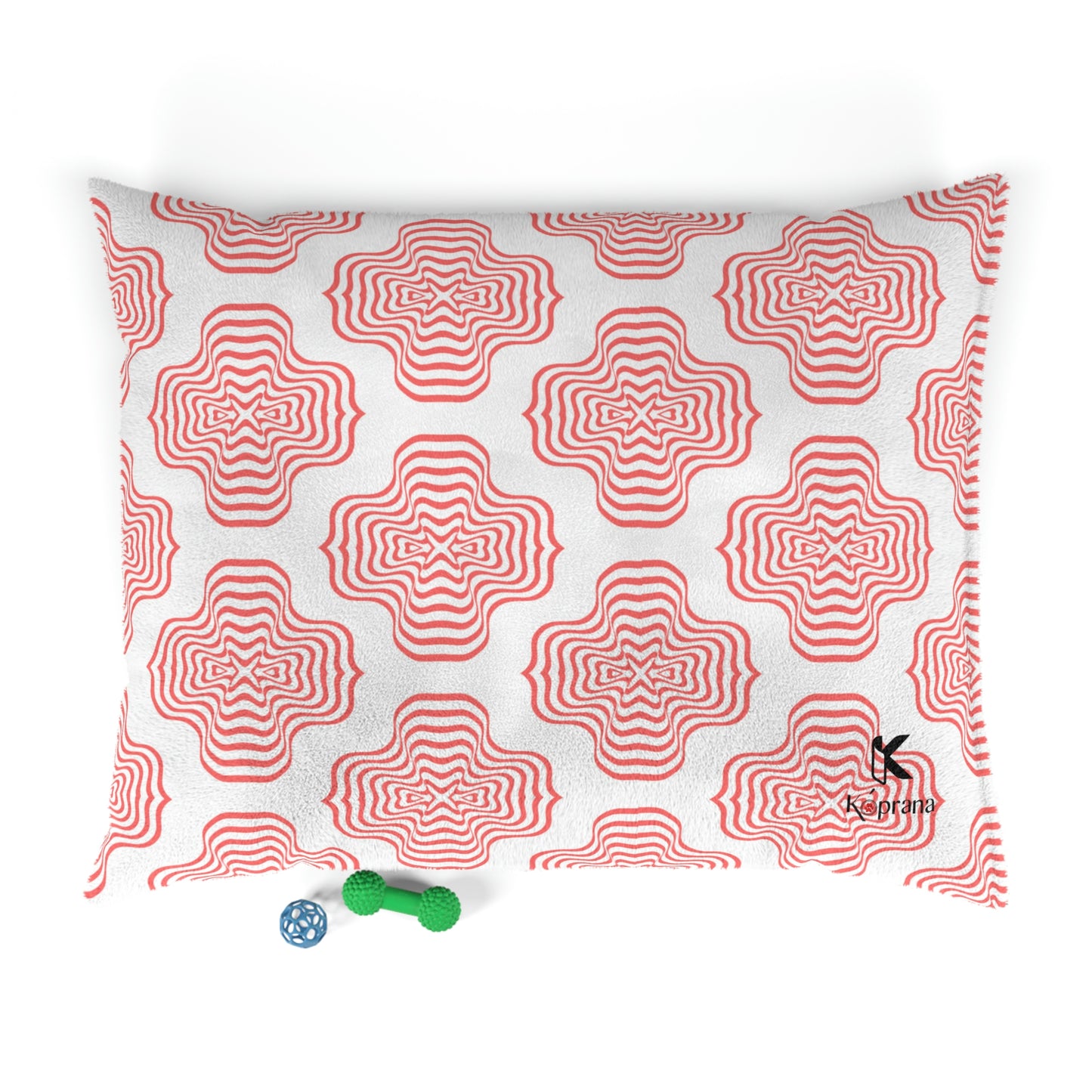 Red Flower Dog Bed