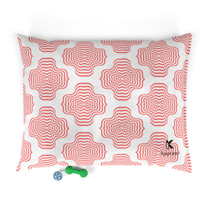 Red Flower Dog Bed