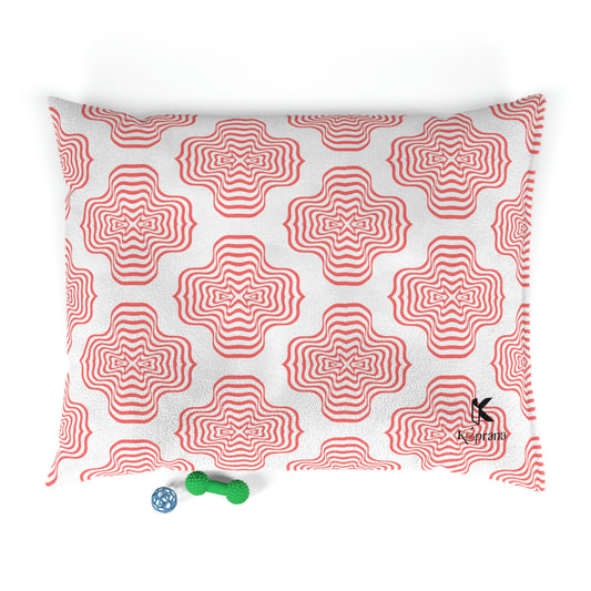 Red Flower Dog Bed