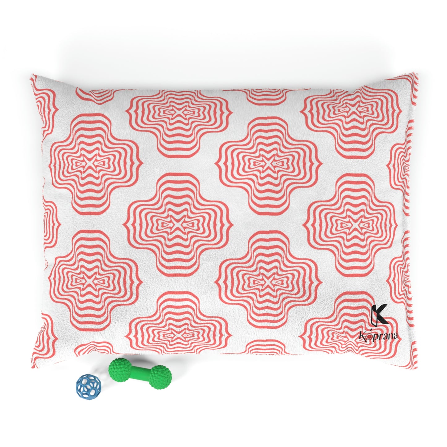 Red Flower Dog Bed