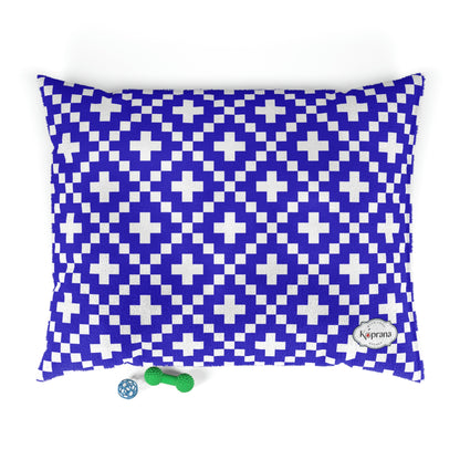 Blue Macrame Dog Bed