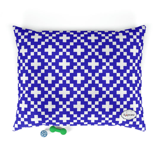 Blue Macrame Dog Bed